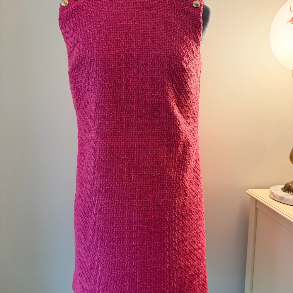 Ann Taylor Fuchsia Textured Sleeveless Mini Dress